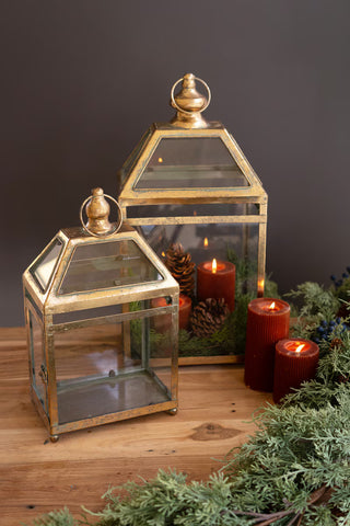 Pre Order Antique Gold Christmas Lantern, 2 Size Options