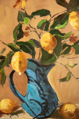 Pre Order Framed Lemon Branches in Blue Vase Painting