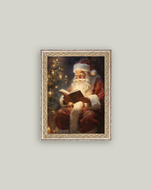 Classic Santa Framed Canvas Print, Size Options