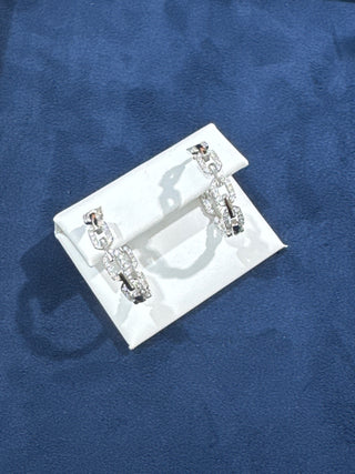 Pre order pave oval link earrings