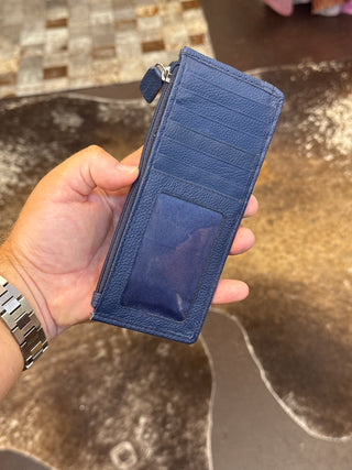 Pre order navy zip card holder
