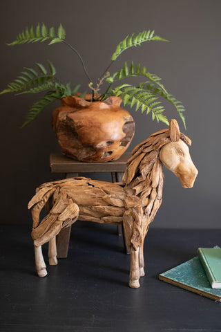 Pre Order (Aug) Teakwood Horse Sculpture