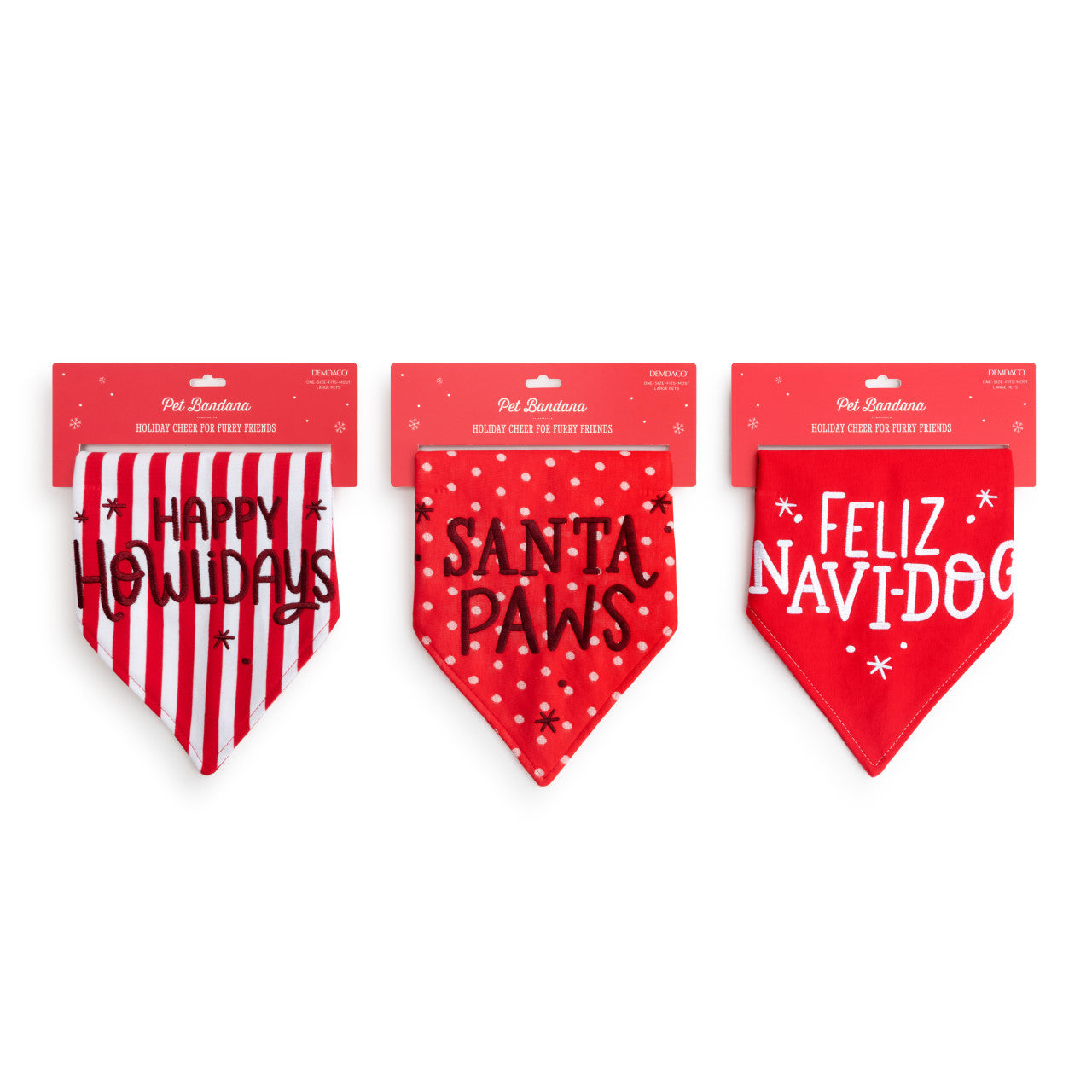 Happy Howlidays Dog Bandanas, 3 Styles