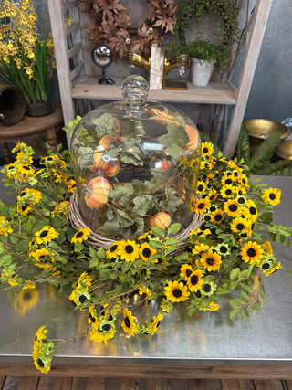Cloche, Pumpkin Vine & Sunflower Wreath Bundle