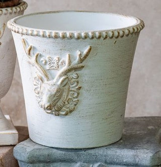 Pre Order 6" Gold Wash Cement Deer Planter