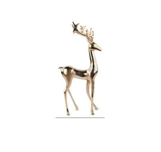 28"H Gold Aluminum Deer Sculpture