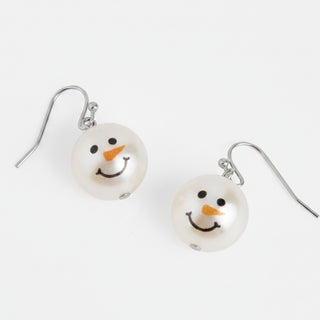 Pre Order (Sept) Pearl Snowman Necklace & Earrings , 2 Color Options for Necklace