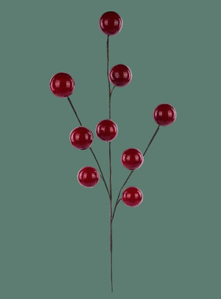 33"L Giant Shiny Red Berry Spray