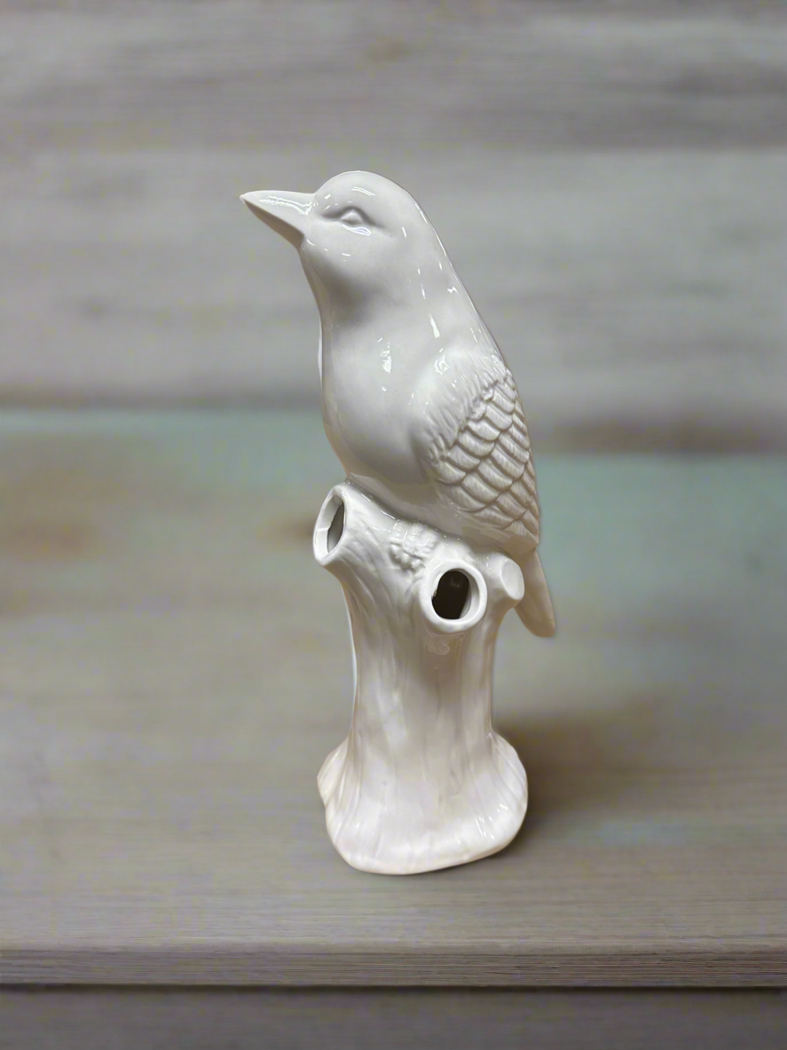 White Ceramic Bird Decor/Vase