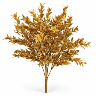 18" Golden Washed Ruscus Bush with Berries