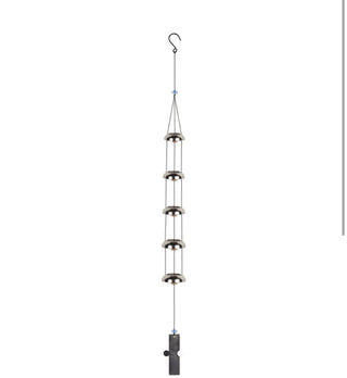 37" Vertical Bells Silver Wind Chime Garden Decor