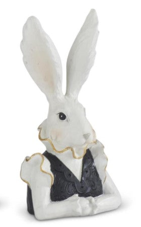 8" Black and  Gold Resin Easter Bunny Bust, Style Options