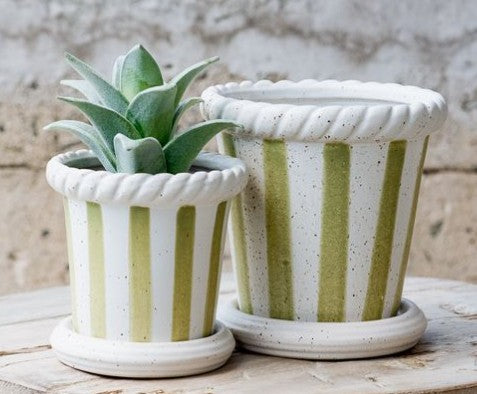 Set of 2 Striped Planters, 3 Color Options
