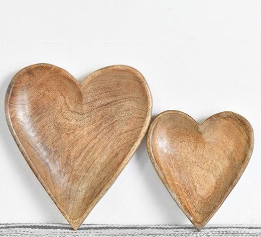 Wood Carved Heart, Size Options