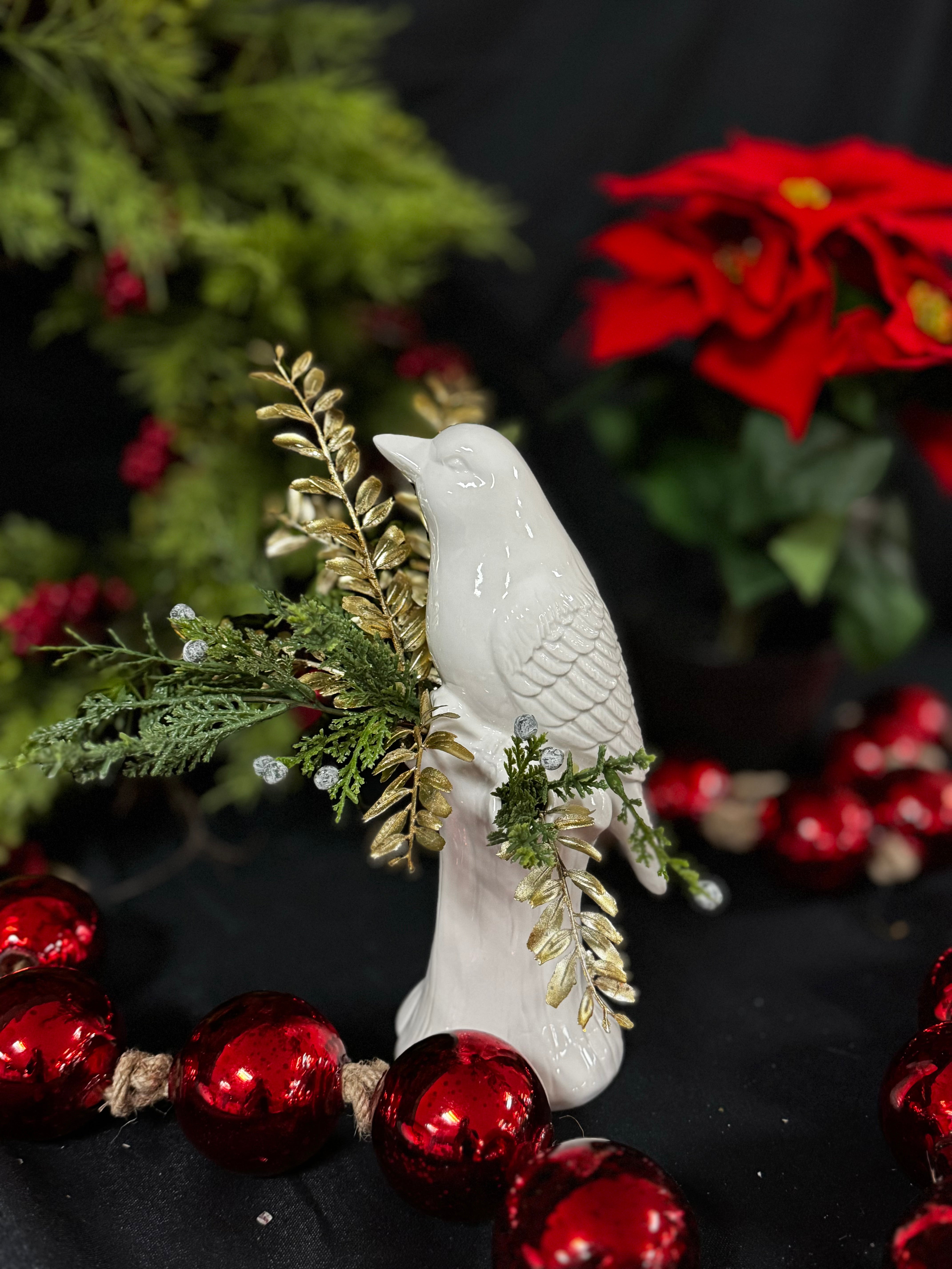 White Ceramic Bird Decor/Vase