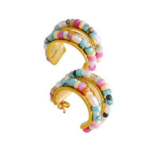Jennifer Beaded Hoops