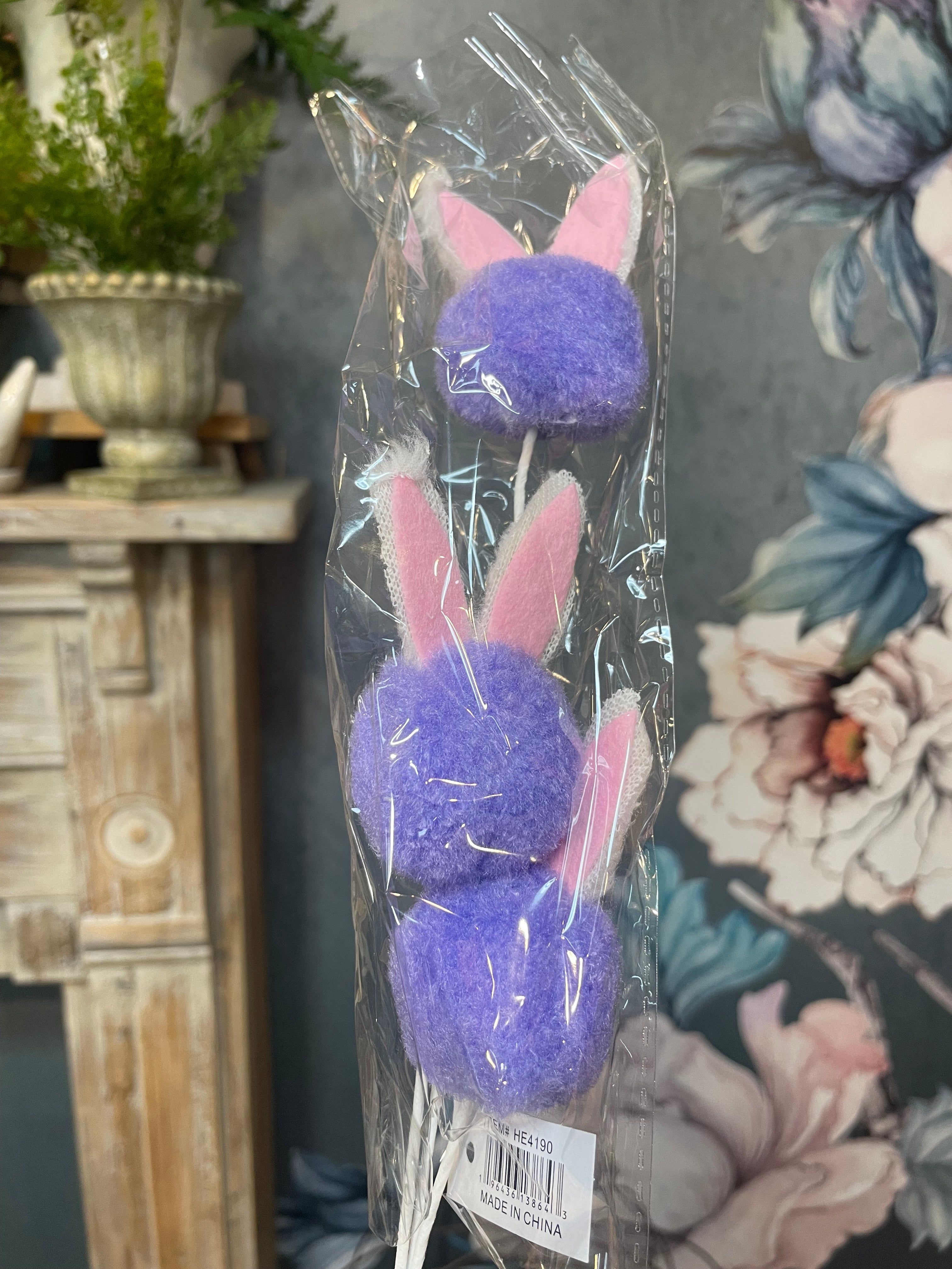 16"Pom Pom Bunny Pick, Color Options