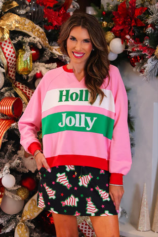 Holly Jolly Color Block Pullover