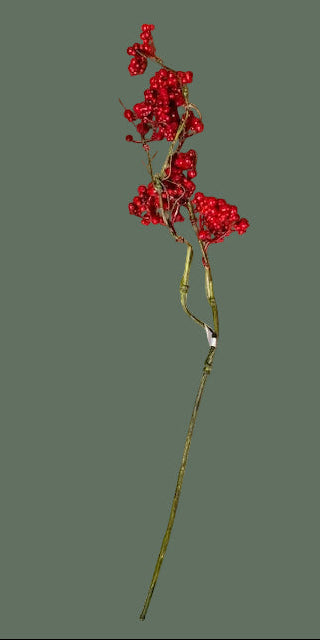26"L Red Berry Spray