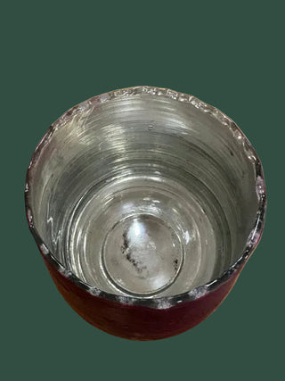 Red Round Glass Votive Holder