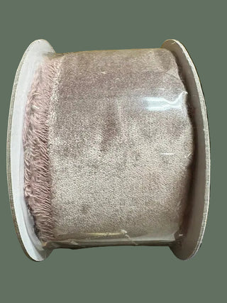 Taupe Velvet Frayed Edge Ribbon 10YD