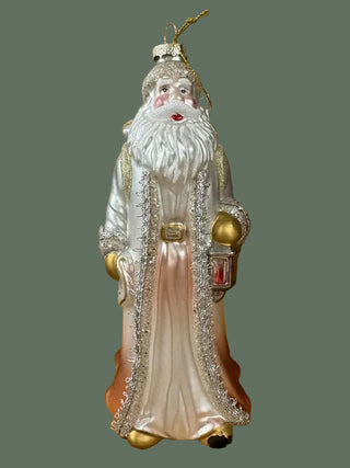8" Glass Santa with Backpack Ornament