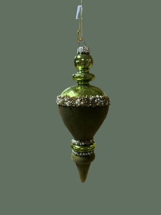 Green Finial Ornament w/ Bead Detail , 2 Style Options
