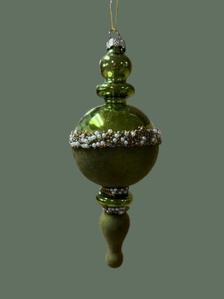 Green Finial Ornament w/ Bead Detail , 2 Style Options