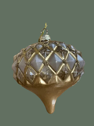 3" Diamond Pattern Ornament w/ Bead Detail, 2 Style Options