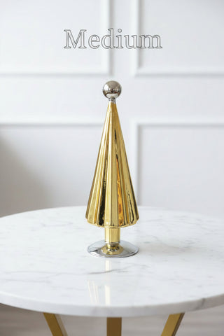 Gold Mercury Glass Christmas Tree, 3 Size Options