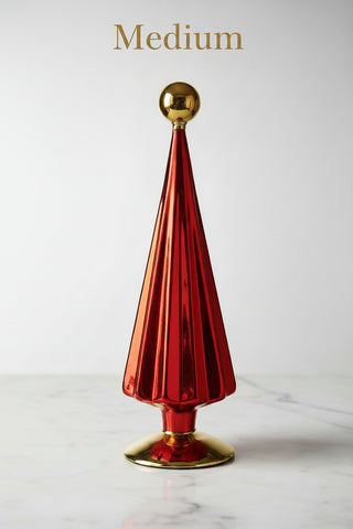 Red Mercury Glass Christmas Tree, 3 Size Options