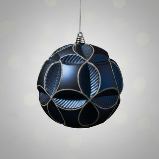 Blue Clover Glitter Ball Ornament