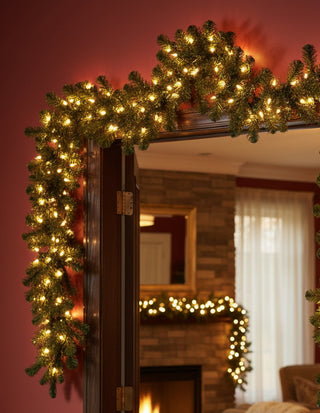 9' Glasgow Fir Garland w/ LED lights
