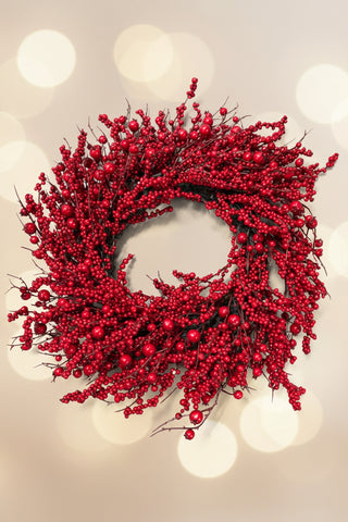 31.5"D Red Multi Berry Wreath