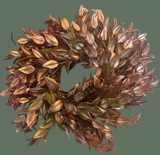 10" Golden Washed Copper & Gold Ruscus Wreath