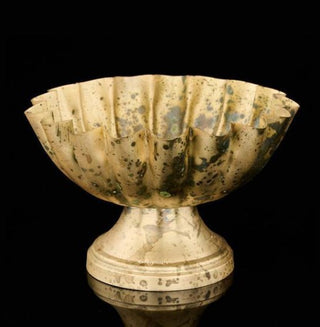 Iron Fluted Compote w/ Spotted Brass Patina Finish