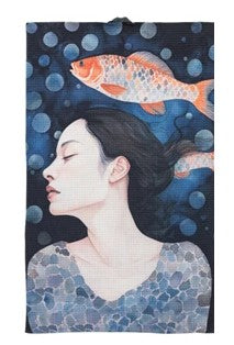 Printed Recycled Microfibre Two-Sided Tea Towel , 8 styles