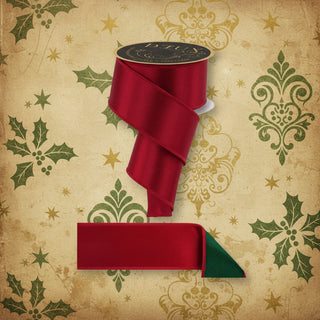 Red and Emerald Green Satin Ribbon