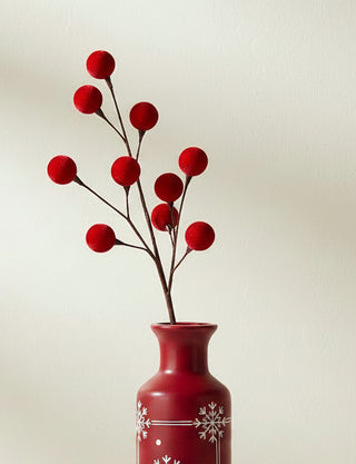 23" Red Velvet Wrapped Foam Ball Spray