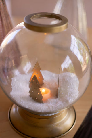 Pre Order Glass & Metal Globe Candle Holder