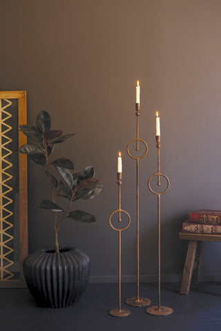 Pre Order Set of 3 Taper Candle Holder w/ Circle Detail