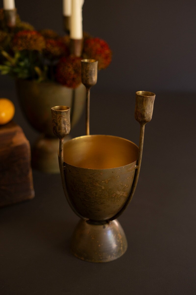 Pre Order (March) Set of 2 Taper Candelabras with Planters