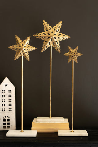Pre Order Set of 3 Metal Stars on Marble Base