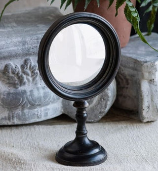 9"H Antique Bronze Table Mirror