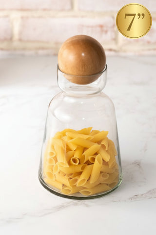 Pre Order Glass Carafe with Wood Ball Stopper, 2 Size Options