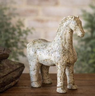 Pre Order 11" Beige Wash Ceramic Horse Statue