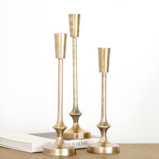 Gold Finish Candle Holder, Size Options