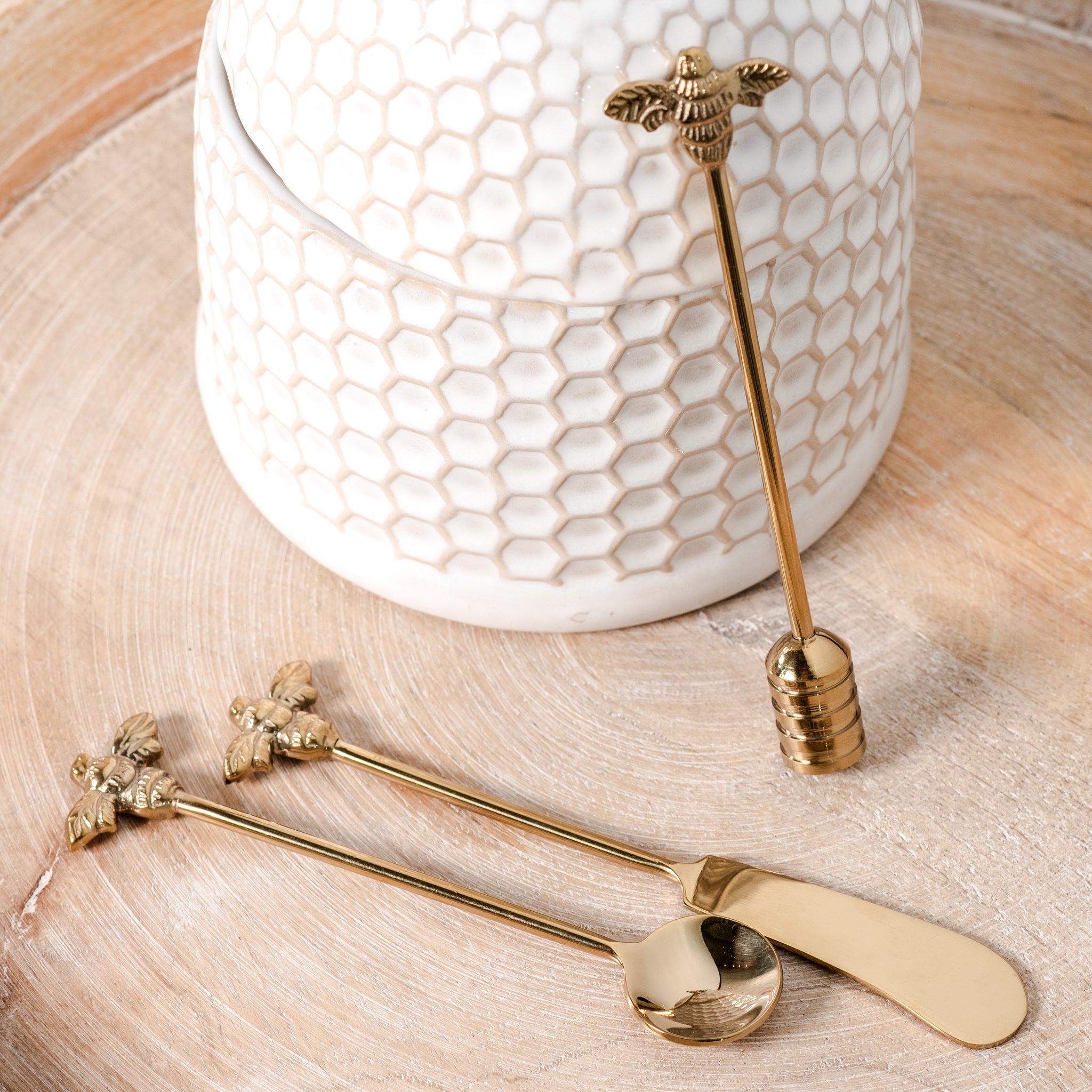 Gold Honey Bee Kitchen Gift Set, 3 Pieces