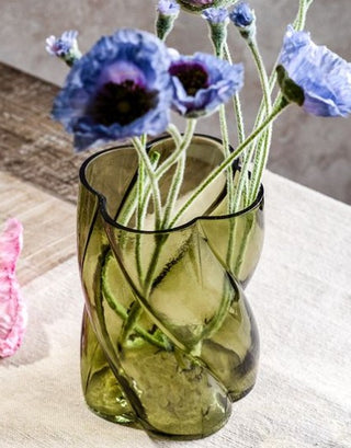 Green Twist Glass Vase