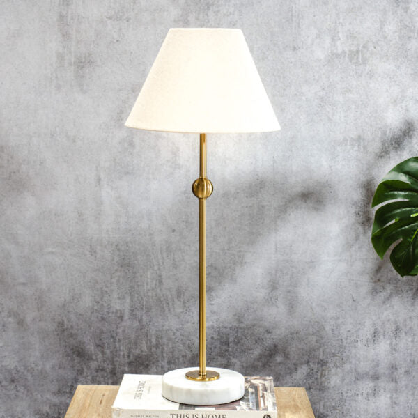 26.5" Brush Gold Lamp Marble Base